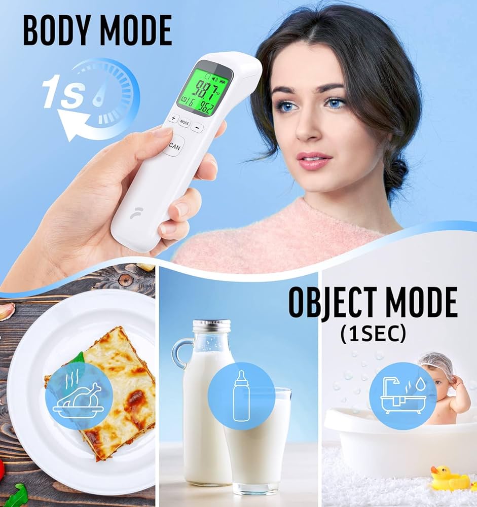 Multifunctional Non-Contact Forehead, Object & Milk Thermometer by Rockabye