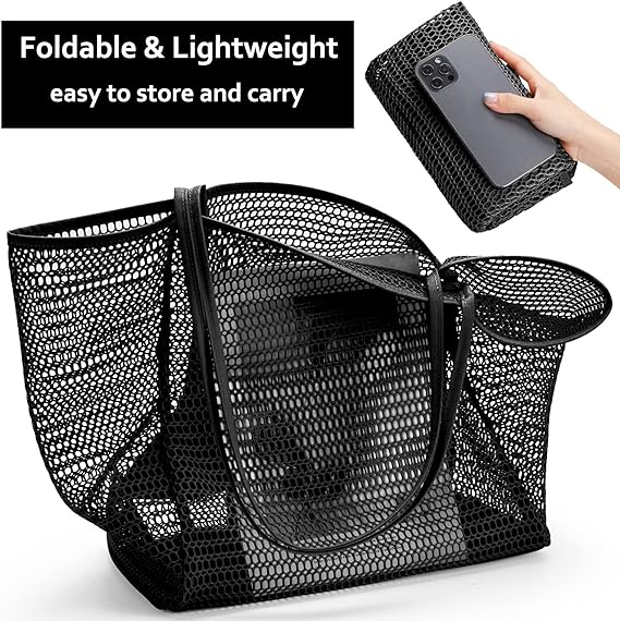 PIRA Reusable, Washable, Foldable Multipurpose Mesh Tote Bag