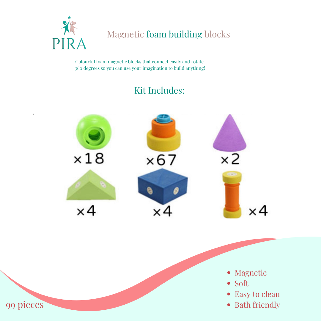 PIRA magnetic foam building blocks- 99 piece Character Set