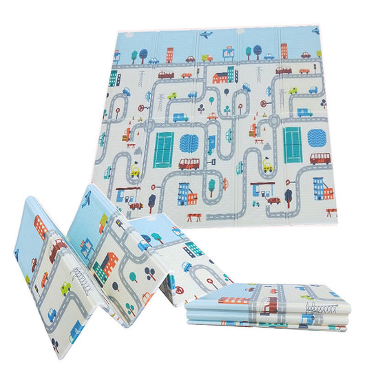 PIRA Foldable & Reversible Extra Large Play Mat, City / Buildings