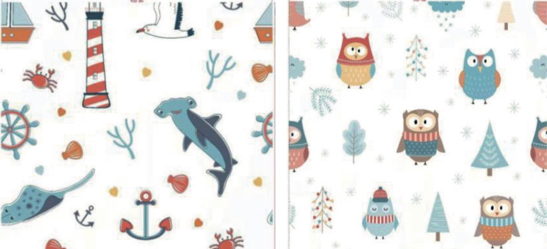 PIRA Foldable & Reversible Extra Large Play Mat, Ocean / Woodland