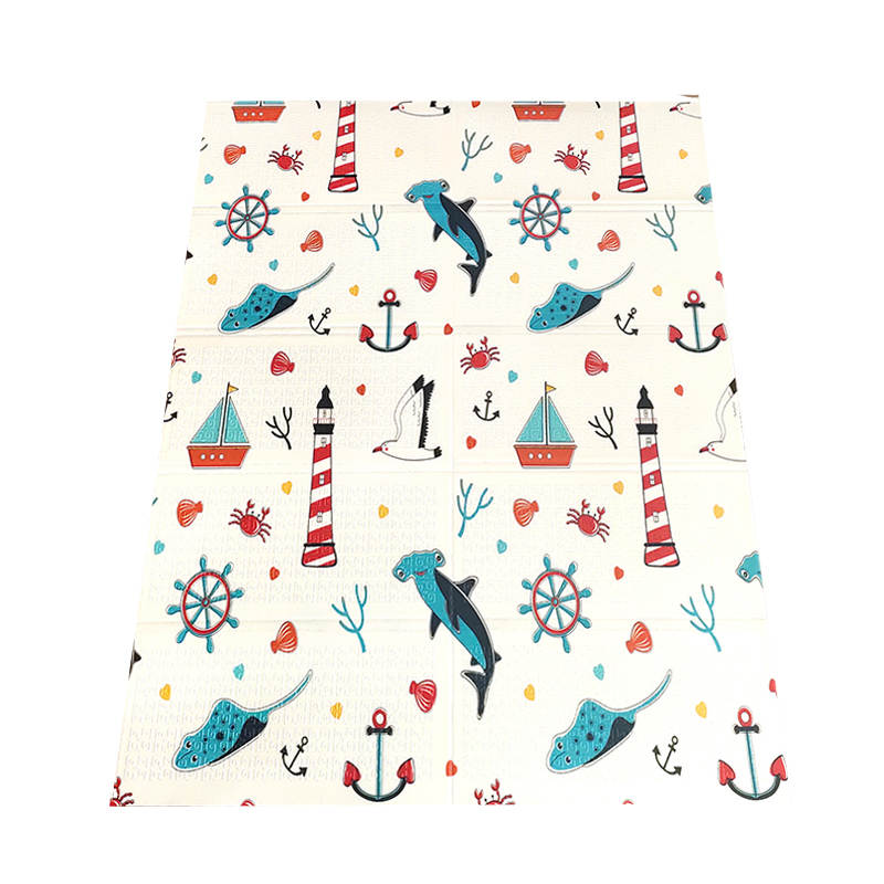 PIRA Foldable & Reversible Extra Large Play Mat, Ocean / Woodland