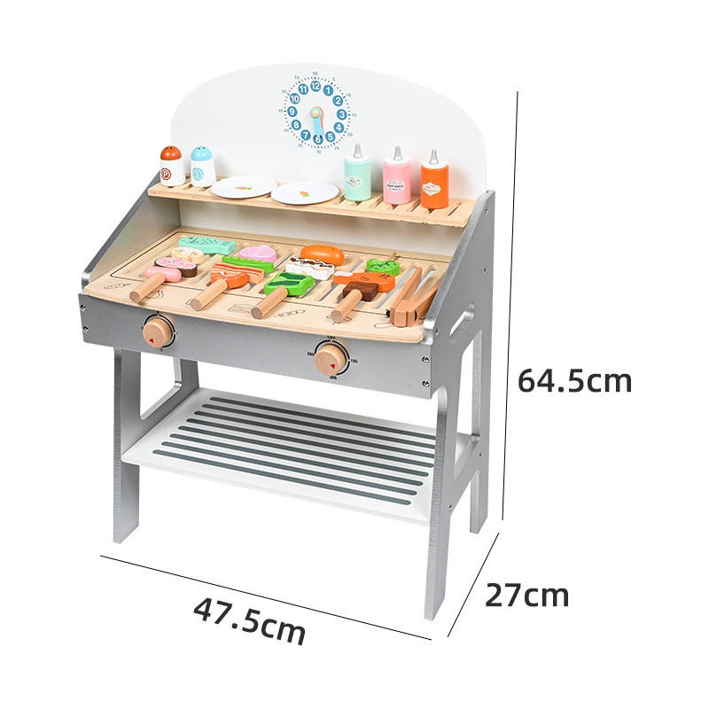 PIRA Wooden BBQ Grill Play Set with Accessories