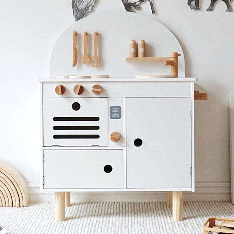 PIRA Kienvy Wooden Play Kitchen with Accessories, White